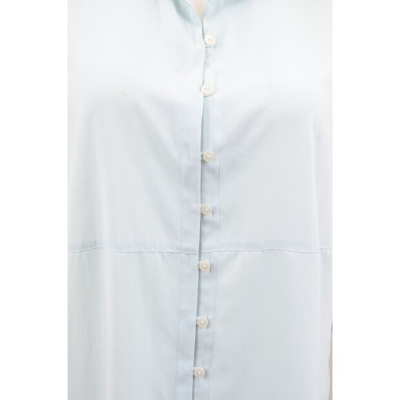 Fred David Woman PLUS Size 18 Buttons Baby Blue Blouse Long Sleeve Shirt Top - Picture 2 of 9